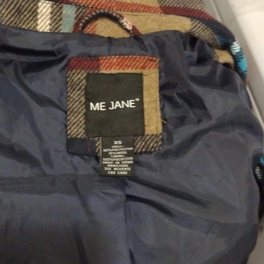 Me Jane Women's Plaid Peacoat Multi Color, Size XS - Picture 15 of 15